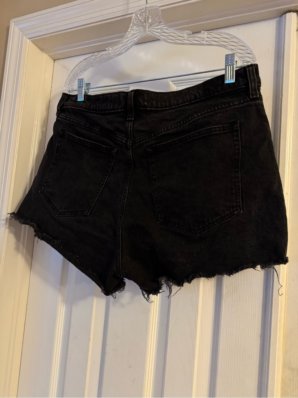 Abercrombie & Fitch Black Frayed Denim Cutoff Shorts - Picture 2 of 3